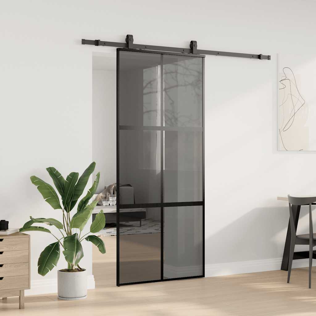 schiebetür glas schwarz